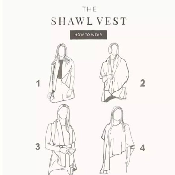 NWOT Plum Look Shawl Vest Wrap Poncho Womens One Size Versatile Layering Piece - Picture 3 of 11